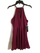 Lulus Women&#39;s Size M Burgundy Sleeveless Keyhole Neckline Fit &amp; Flare Dress - £24.91 GBP