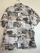 Vintage High Seas Trading Co California Missions Hawaiian Shirt Size L USA - £22.97 GBP