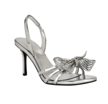 Guess Women&#39;s Merle Rhinestone Bow Embellished Slingback Pumps  Silver M... - $34.60