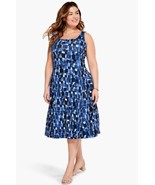 Nic + Zoe Blue ARTIST BLOCKS DRESS Plus Size 1X Pull Over Strech Sleeveless - £55.85 GBP