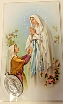 Blessed Mother Image Card  + 1&quot; Medal, New from Japan # GFTSHP - $5.58 CAD