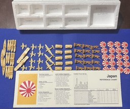 Axis &amp; Allies Board Game Replacement Pieces Japan Full Set 75 Pieces +Chart +Box - $26.07