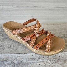 Skechers Tiger Posse Luggage Slide Cork Wedge Vegan Strappy Sandals Beve... - $39.47