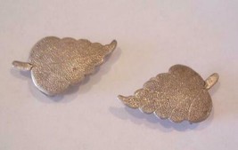 a Antique 925 Silver Earrings &#39;Leaf&#39;, Rare Solid Vintage Jewelry  Women Clothing - £12.81 GBP