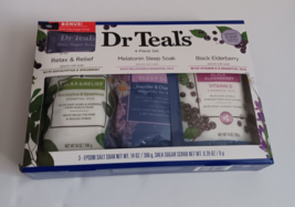 Dr Teal&#39;s 4 Piece Set Relax &amp; Relief, Melatonin, Black Elderberry, Sugar... - £7.10 GBP