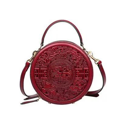 Ther women bags fashion luxury handbags real cowhide round bag famous brand women purse thumb200