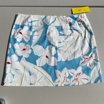 NEW Helen Wang Floral Pencil Skirt Womens 8 Hawaiian White Blue Leaves C... - $37.39