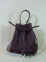 NWT FURLA Bordeaux Pebbled Leather Costanza S Drawstring Bucket Tote Bag $388 - £270.18 GBP