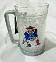 NFL New England Patriots 2 Logos on Crystal Freezer Mug Gray Handle Duck House - $29.99