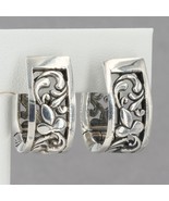 Retired Silpada 10mm Wide Sterling Silver Open Scroll Hinged Hoop Earrin... - £54.66 GBP