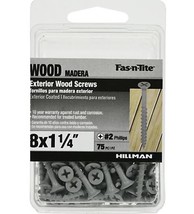 Hillman 42602 Fas-N-Tite Exterior Gray Coated Wood Screws #8 x 1-1/4&quot;, 7... - £14.41 GBP