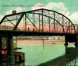 Portland Oregon O Morrison Street Ponte Alaska Yukon Esposizione 1909 Cartolina - £10.60 GBP