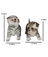 Pack of 2 Lifelike Adorable Playful Feline Gray Tabby Cats Kittens Figur... - $41.99