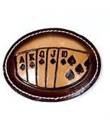 Vintage Belt Buckle Western Straight Cards Cowboy Cowgirl Tooled Leather... - £28.36 GBP