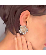 Clips On Silver Rose Earrings circa 1980 OFFeR! - $472.85 CAD