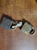 2 Antique Vintage Ilco Padlocks With Key. Both Functioning. Key #KX11548 - £11.43 GBP