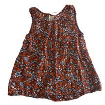Peek Orange/Blue Floral Sleeveless Blouse Medium Girls (6/7) - $14.40