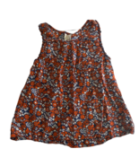 Peek Orange/Blue Floral Sleeveless Blouse Medium Girls (6/7) - £11.46 GBP
