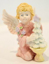 Kneeling Angel with Christmas Tree - Angel in Pink Outfit   Classic Figure - £8.07 GBP