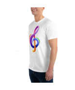 Colorful Music Note Shirt for Men - Vibrant Treble Clef T-Shirt - Artist... - $26.00