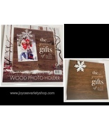 Wood Photo Holder 9&quot; x 9&quot; x 1.5&quot; Block &amp; Clip &quot;The Greatest Gift of All&quot;... - £11.96 GBP