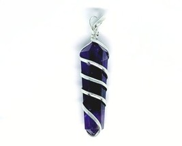 Amethyst Pendant ONLY, Spiral Wrapped Crystal Pendant For Guarding Negativity - £6.27 GBP