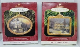 2 Hallmark Keepsake Lot Thomas Kinkade Victorian Christmas Ornaments Pictures - £5.48 GBP
