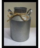 7-1/2&quot; Tall Silver Metal Milk Jug with Jute Bow - $154.98 MXN