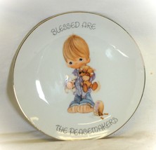 Precious Moments Enesco Collectors Plate Blessed Are the Peacemakers 1984 Japan - £10.28 GBP