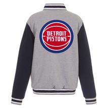 NBA  Detroit Pistons Reversible Full Snap Fleece Jacket JHD Embroidered Logos  - £106.76 GBP