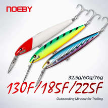 Noeby Fishing Lure 3PCs Set 130mm 32.5g 185mm 60g 225mm 76g Trolling Minnow Wobb - £16.05 GBP+