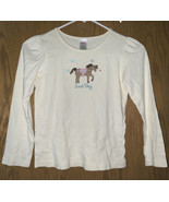 Gymboree Equestrian Horse Top 8 ivory long sleeved - £7.86 GBP