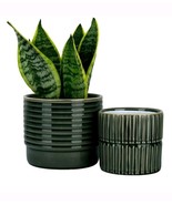 Set of 2- Gray Ceramic Planter - $33.85 CAD