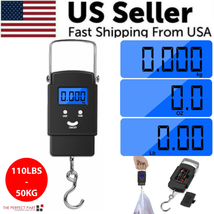 Portable Fish Scale Travel LCD Digital Hanging Luggage Electronic 110Lb / 50Kg - £8.95 GBP