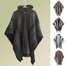 LLAMA WOOL MENS CAPE PONCHO COAT JACKET WITH HOOD INDIGENOUS HANDMADE IN... - £59.91 GBP