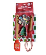 Christmas Baking Kitchen 5 Piece Set Apron Spatula Whisk Cookie Cutter G... - €11,98 EUR