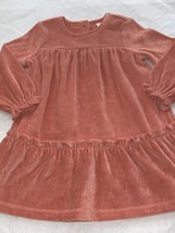 NWT Baby Girls Long Sleeves Dress Velvet Fleece in Peach Pastel Orange 1... - $14.99
