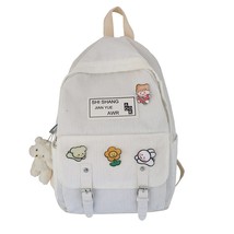 2022 new Girl Cute Student Backpack Corduroy College Ladies School Bag Stripe Fe - £31.65 GBP