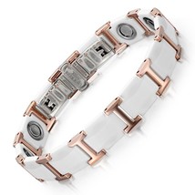 Magnetic Bracelets Bangles Fashion Noble White Ceramic Tungsten Steel Jewelry fo - £69.79 GBP