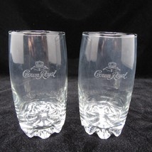 Crown Royal Whiskey 5.5&quot; Tumblers High ball Glasses Etched Logo Vtg 1980... - $329.71 MXN