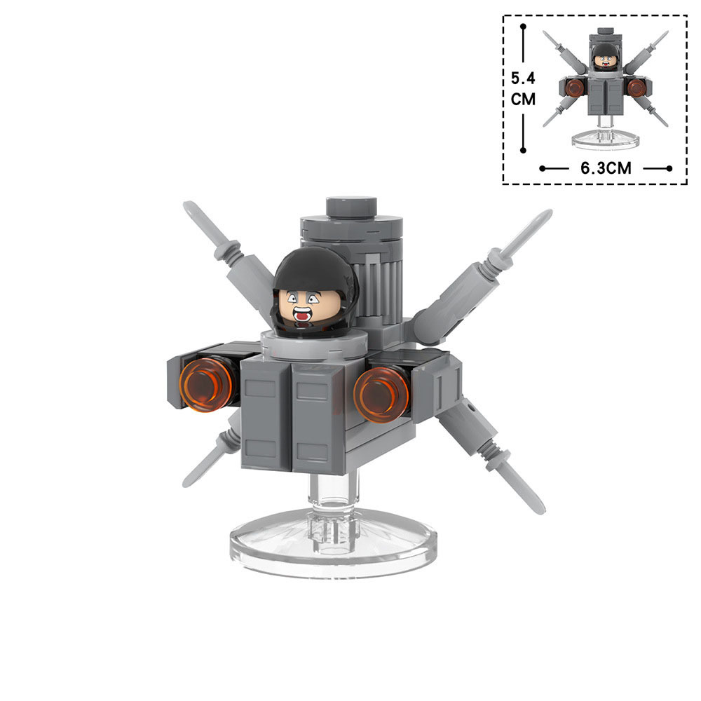 Mini Skibidi Toilet Spike Jet Block Toy with Funny Pilot - $6.60