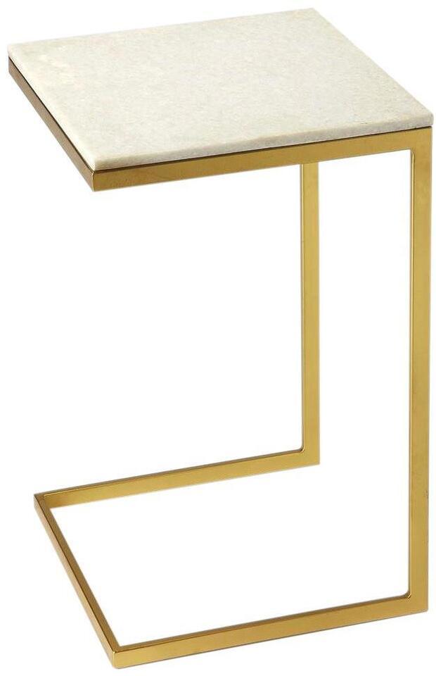 End Table Side Modern Contemporary White Antique Gold Butler Loft Distressed - $759.00