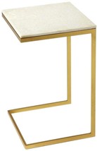 End Table Side Modern Contemporary White Antique Gold Butler Loft Distressed - £600.33 GBP