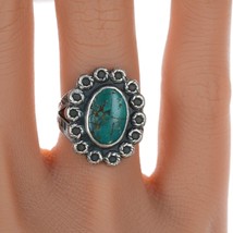 sz4.5 c1940&#39;s  Navajo Curio Sterling and turquoise ring - £78.95 GBP