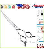 Japanese Stainless Steel Curved Grooming Scissors for Dogs - 30 Degree B... - $75.52 CAD