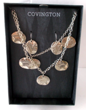 COVINGTON Silver Tone Necklace Earrings Gift Set Jewelry New In Box - £7.77 GBP