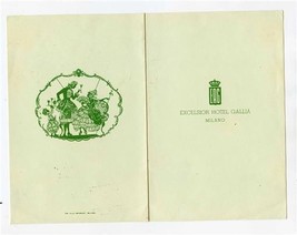 Excelsior Hotel Gallia Luncheon Menu Milan Italy - $11.88