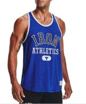 Under Armour Project Rock Iron Athletics Tank Workout Shirt Blue 2XL New - £24.77 GBP