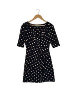 Lauren Ralph Lauren Dress Womens 4 Cowl Neck Sheath Polka Dot Ruching Black - $51.39 CAD