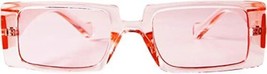 ADE WU Retro Rectangle Sunglasses For Women Trendy Square Chunky Glasses 90s Vin - £9.77 GBP
